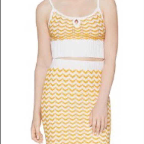 BCBG 2 piece chevron skirt and crop top set *NWT - Picture 6 of 7